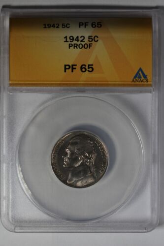 1942.05 ANACS PF65 PROOF Jefferson Nickel