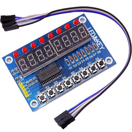 TM1638 LED KEY 8-fach 7-Segment Anzeige Taster LED Display Modul für Arduino