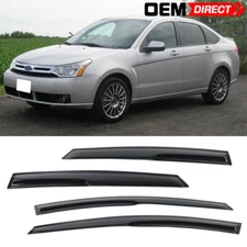 Fits 08-11 Ford Focus Mugen Style Tape On Window Visors Sun Rain Windshield 4PCS
