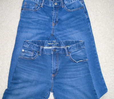 Gap Kids Jeans Boy's Sz 14 Blue Denim Adjustable Waist 2 Pairs