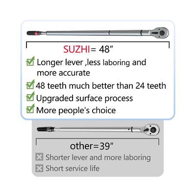 SuZhi 3/4 Inch 48-teeth torque wrench 100-600 ft lbs /135-815N.M