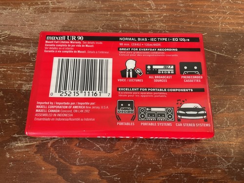 Maxell UR Blank Audio Cassette Tape - 90 Minutes - New Sealed - Picture 4 of 4
