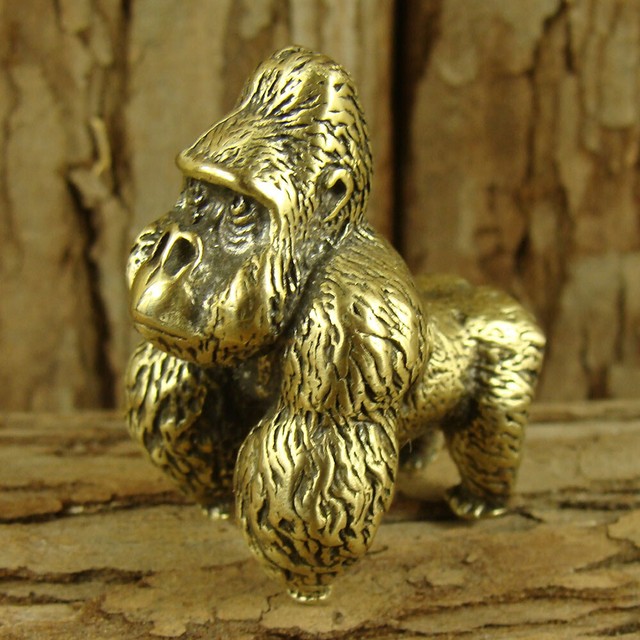 Brass Gorilla Figurine Statue Wild Animal Gorilla Figurines Decoration