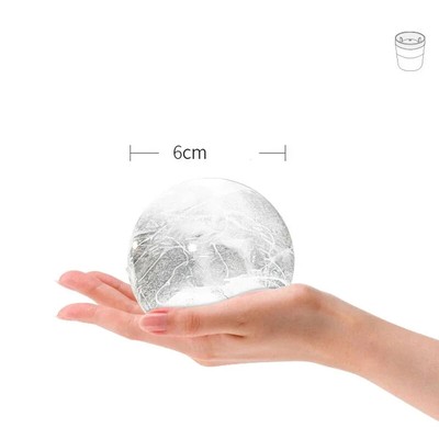 1PCS Silicone Ice Cube Maker Large Ball Shape Mold Food Grade Round Tray
