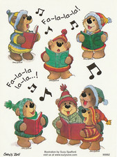 Vintage Suzy's Zoo Christmas Sticker sheet 90062 Exc Condition