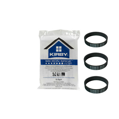Kirby 204811 Filter Bag Six Pack Micron Magic HEPA (1 Pack 3 Belts)