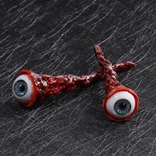 Realistic Ripped Out Eyeball Prop - Latex With Acrylic Eyeball, Blue, Movie-Quality Special Effect (1" Diameter, 5" Long)
