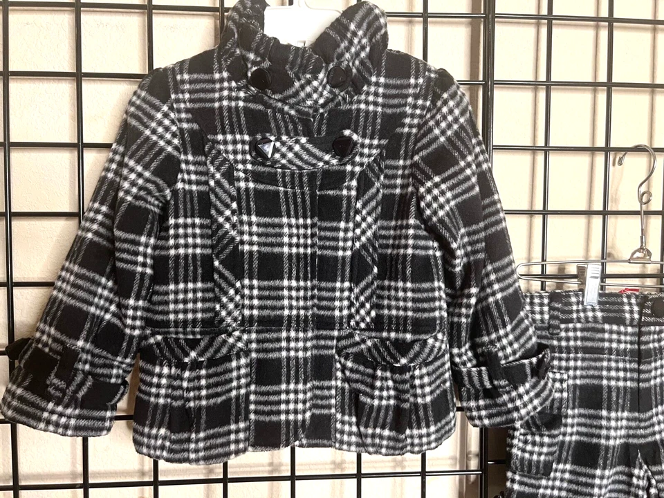 NEW NWT 2PC Black/White Plaid Darling Jacket/Short SET-Mini Treasure Kids 5/6Y - Image 4 of 4