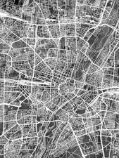 Poster - Munich Map, Modern Abstract City Streets, 4 Sizes