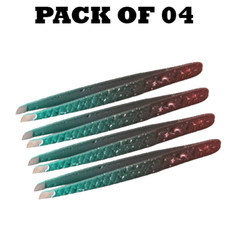 Forgica Stainless Steel Paper Coated Tweezer Pack of 04