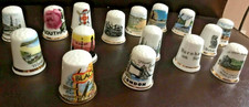 SELECTION OF DIFFERENT BONE CHINA VARIOUS GREAT BRITAIN THIMBLES 16 IN TOTAL
