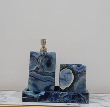 Agate Bathroom Set / 3 Piece Bathroom Set, Tooth Brush Holder ,Soap Dispenser