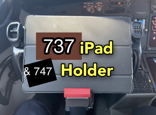 Boeing 737 & 747 iPhone/iPad/Smartphone/Tablet holder - yoke mounted (BLUE COLOR