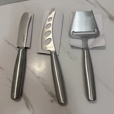 Tuscany Slate Serving Board & 3 Piece Cheese/Butter Spread Knife Set Very SHARP