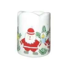 VTG  SANTA CHRISTMAS Small Ceramic Candle Holder Made by Funny Design W. Germany