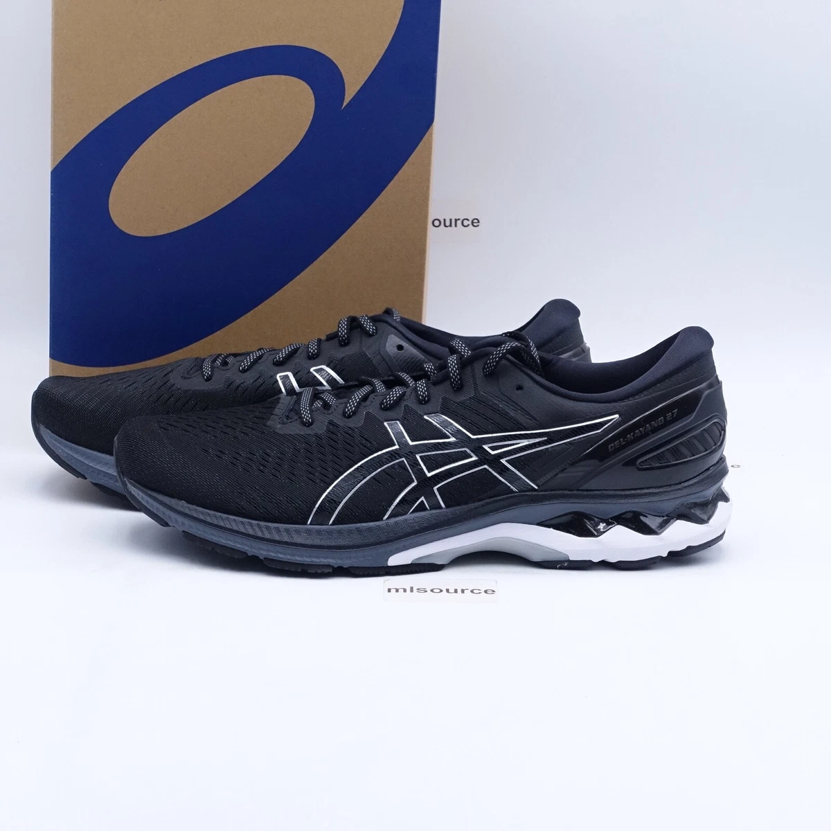 Size 13 WIDE 2E Men s ASICS GEL Kayano 27 Running Shoes 1011A835 001 Black