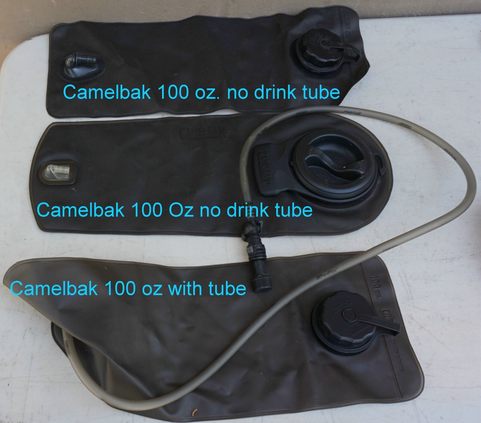 5 bladders - Hydration Bladders 100 oz  4 Camelbak & 1 Hydramax Army issue (@B1)