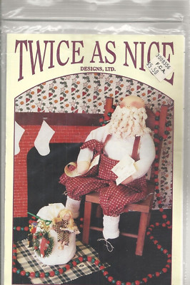 TWICE AS NICE DESIGNS 21'' SANTA SEWING PATTERN #204  1994