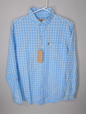 Buffalo Jackson Trading Co S Dry Goods Blue Checked Button Down Shirt NEW Small
