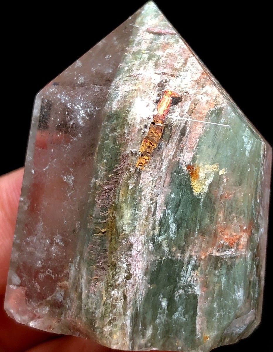 74g Natural Phantom 'Green Ghost' Lemurian QUARTZ Crystal Point