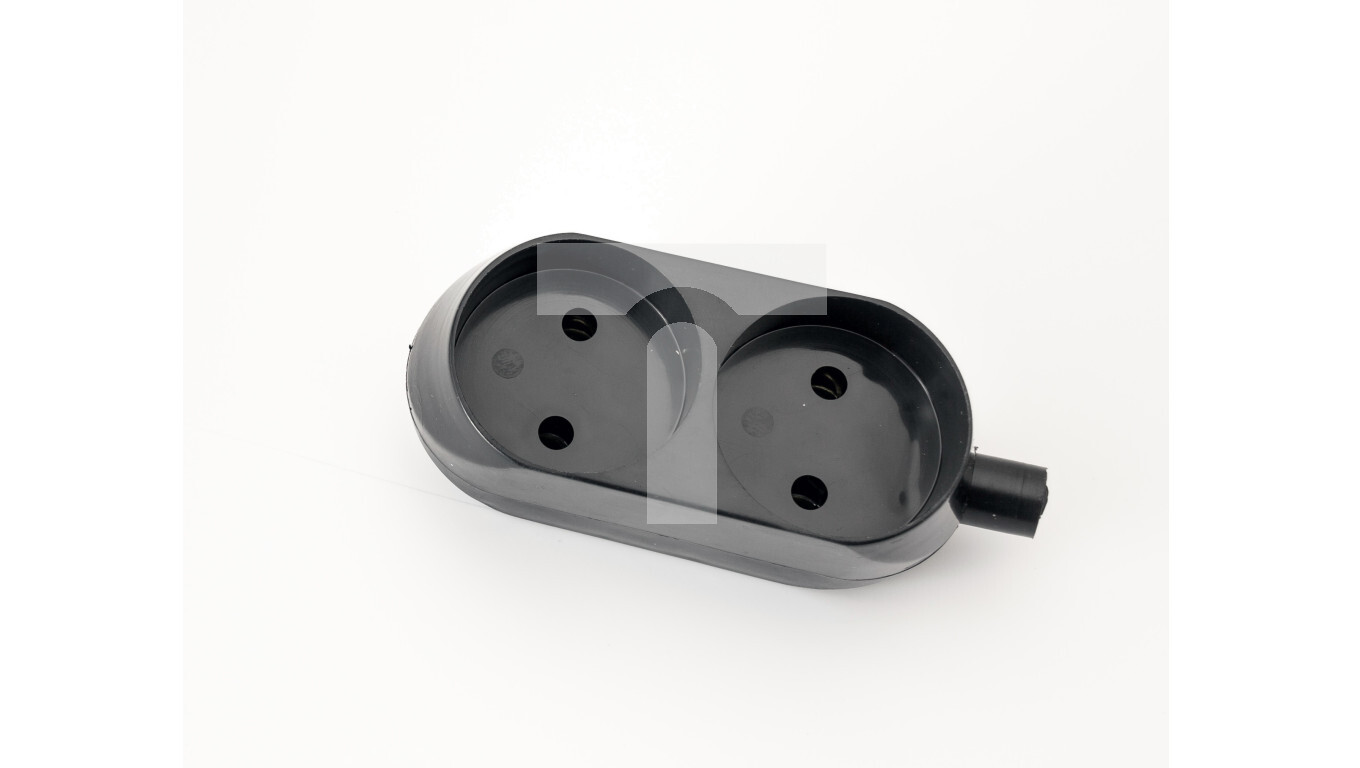 Double portable socket 16A 2P 250V black GN-260 /T2UK