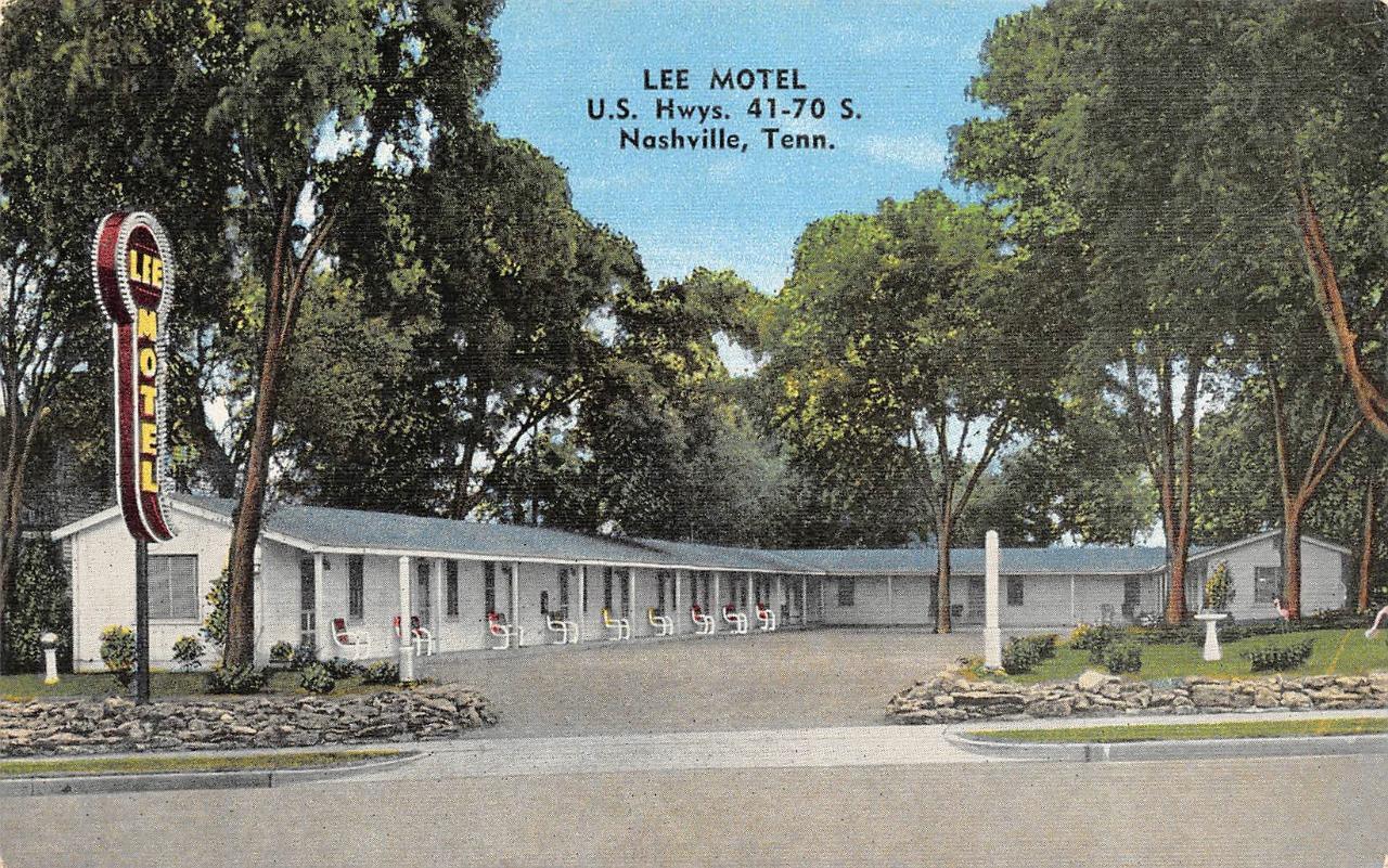 NASHVILLE, TN Tennessee LEE MOTELHwys 4170 Roadside c1940's Linen