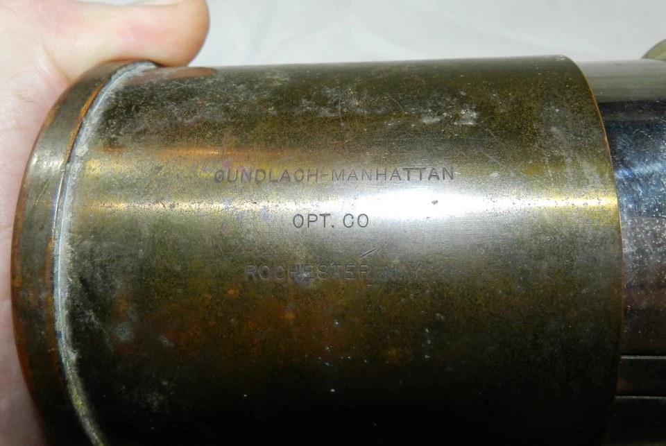 Lente de cámara de latón vintage - Gundlach-Manhattan Opt. Co. Rochester, NY - 5" de largo Foto 4 de 4