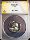 1960 25c Silver G. Washington Quarter PF 66 ANACS # 7465136 + Bonus
