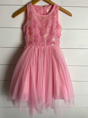 bright pink sequin dress