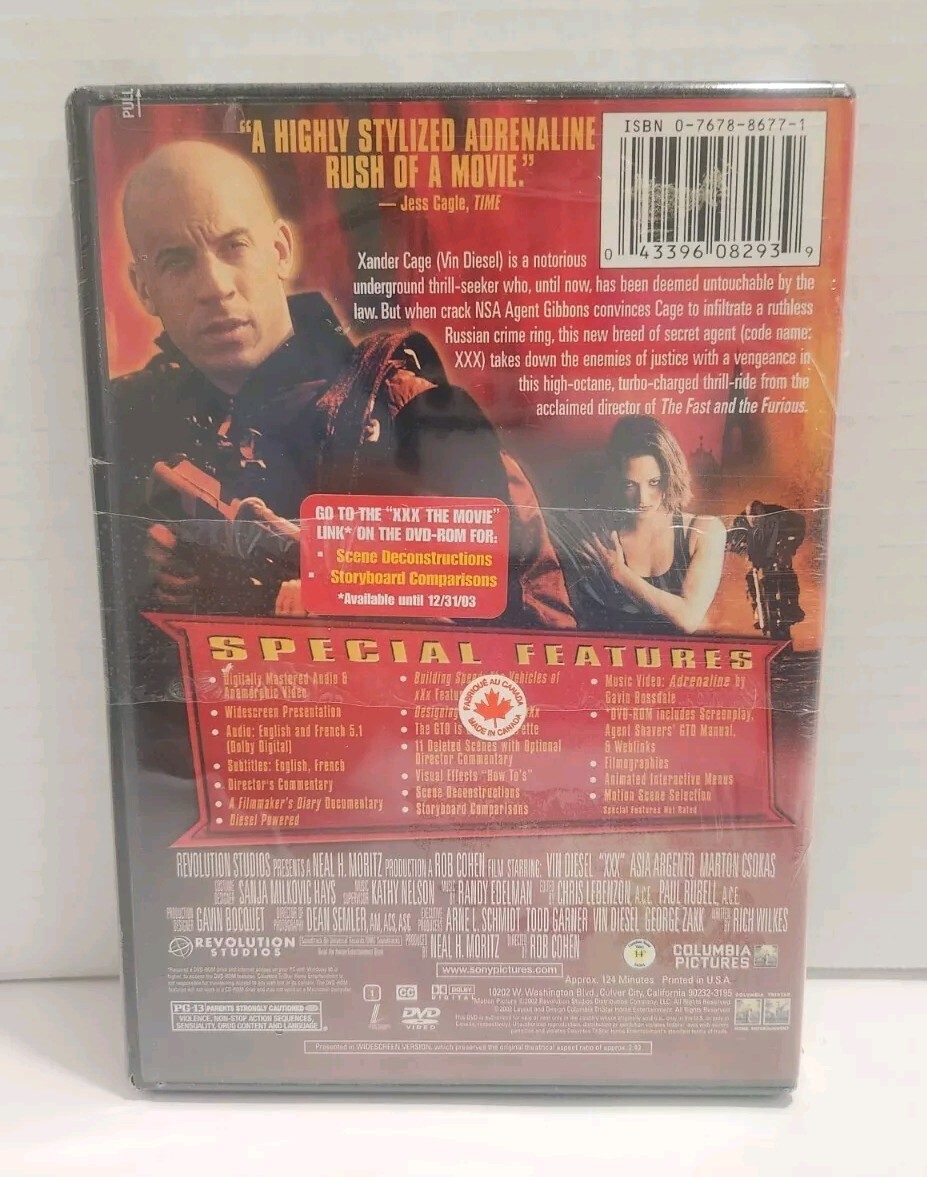 XXX Triple X, DVD 2002, Widescreen Edition, Vin Diesel NEW SEALED
