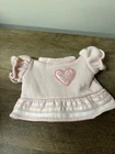 1980s Vintage Cabbage Patch Kid Heart Dress White Pink Coleco CPK Doll Dress