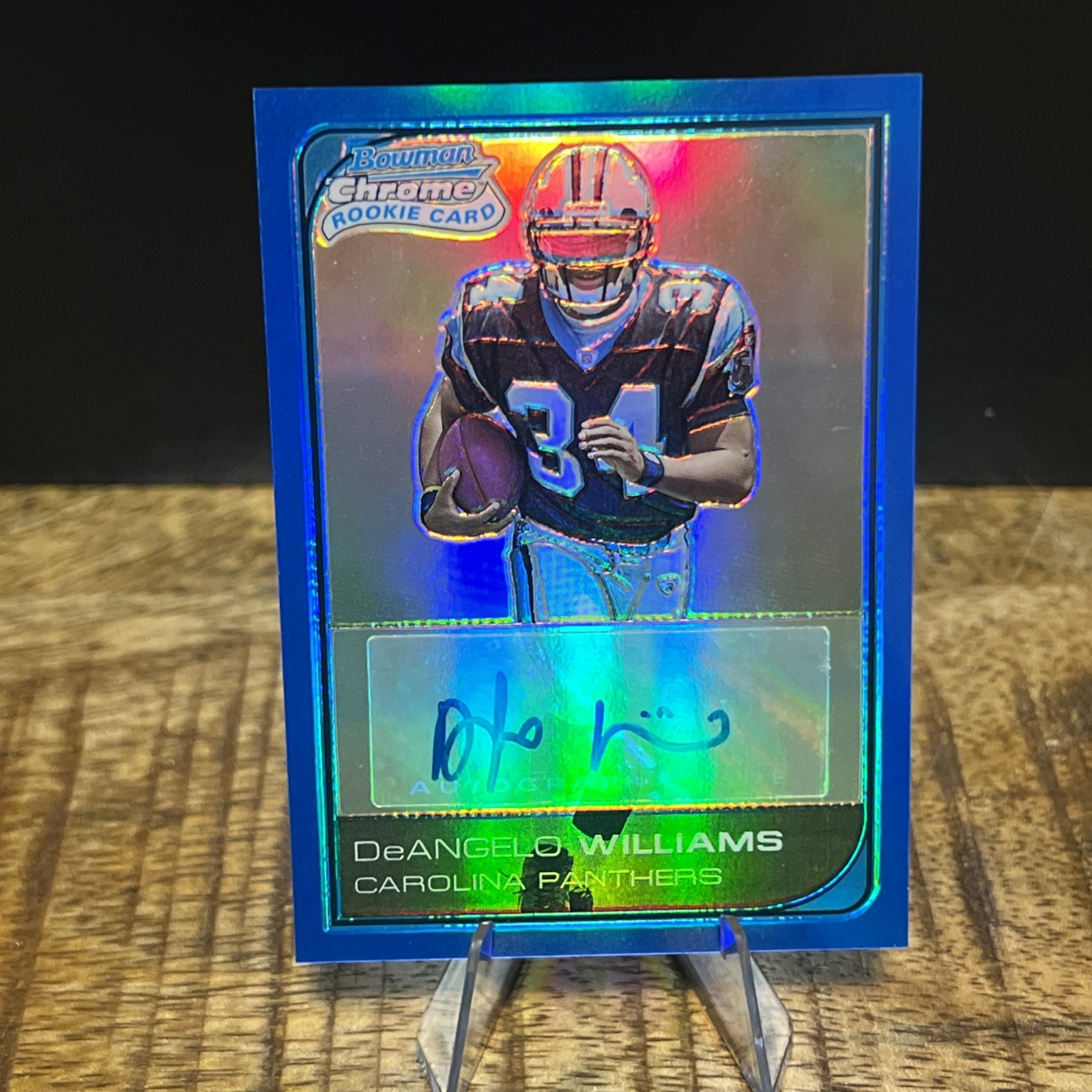 2006 Bowman Chrome DeAngelo Williams #228 Blue Refractor RC Auto /75 Color Match