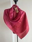 NWT Handwoven FabIndia 100% Silk Dupatta Stole Scarf Red Pink Hand Block Print — photo 4