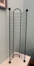 27 Inch Black Metal DVD / Game Storage Rack Tower Holds 32 Discs Wire Stand Vntg