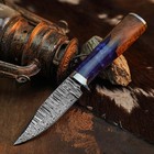 9.0 inch D2 Tactical Knife Half Tang Resin Handle Fixed Blade Leather Sheath — photo 2