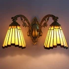 Vintage Tiffany Style Mirror Vanity Lighting Wall Sconce Light Striped Deco