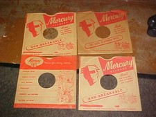 MERCURY 78 rpm COMPANY SLEEVES Super Clean No Issues 1950'S NEAR MINT Rock R B