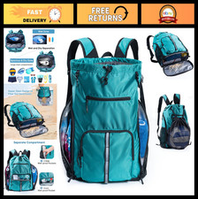 Large Waterproof Beach Backpack - Sandproof Oversized Drawstring Bag with Shoe C