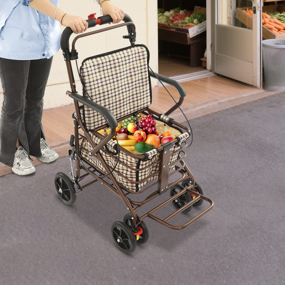 Shopping Cart, Foldable Shopping Cart, Foldable Shopping Cart with Seat