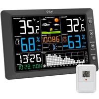 "Wetterstation Funk 8,5\" Farbdisplay AußEnsensor Dcf-Funkuhr Temperatur"