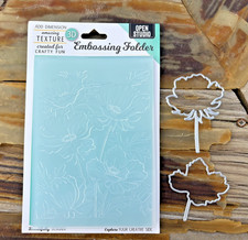 Open Studio Anemone Bunches 3D Embossing Folder Dies 4.5x5.75 Gently Used