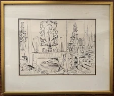 Hazel Stitt Original Drawing Art Room View of Belvedere California Impressionism