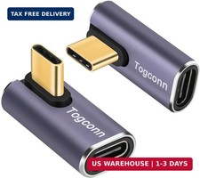 90 Degree Right Angle USB C Adapter 2 Pack , USB Type-C Male to Female Extender