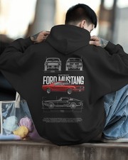 Classic Ford Mustang Hoodie Fan Art Muscle Car Graphic Pullover Gift