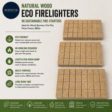 Natural Wood Eco Firelighters 96 Sustainable Fire Starters Ideal Burners 0.07 per lighter