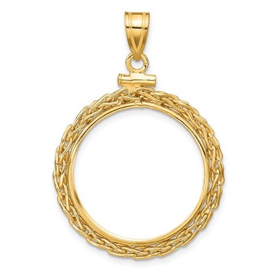 1/4 oz 25 $ American Eagle Platin Münzeinfassung 22 mm Weizenkette 14 Karat Gelbgold