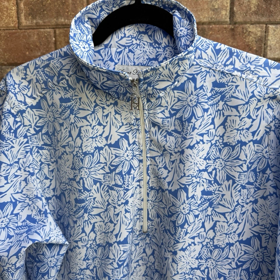 Женская ветровка для гольфа Sport Haley сине-белая с цветочным рисунком размер M - Изображение 2 из 4