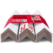 Extra-Wide 24" x 3" Heavy-Duty Cardboard Edge Protectors for Shipping Pack of