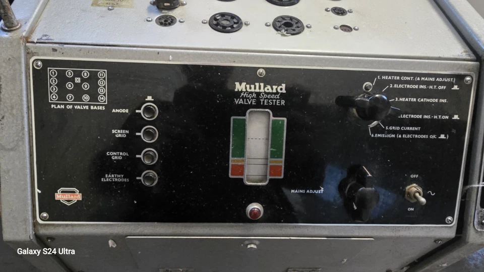 Mullard  MK 3  HSVT valve  tester  exelent order including USA audio cards - Image 2 of 4