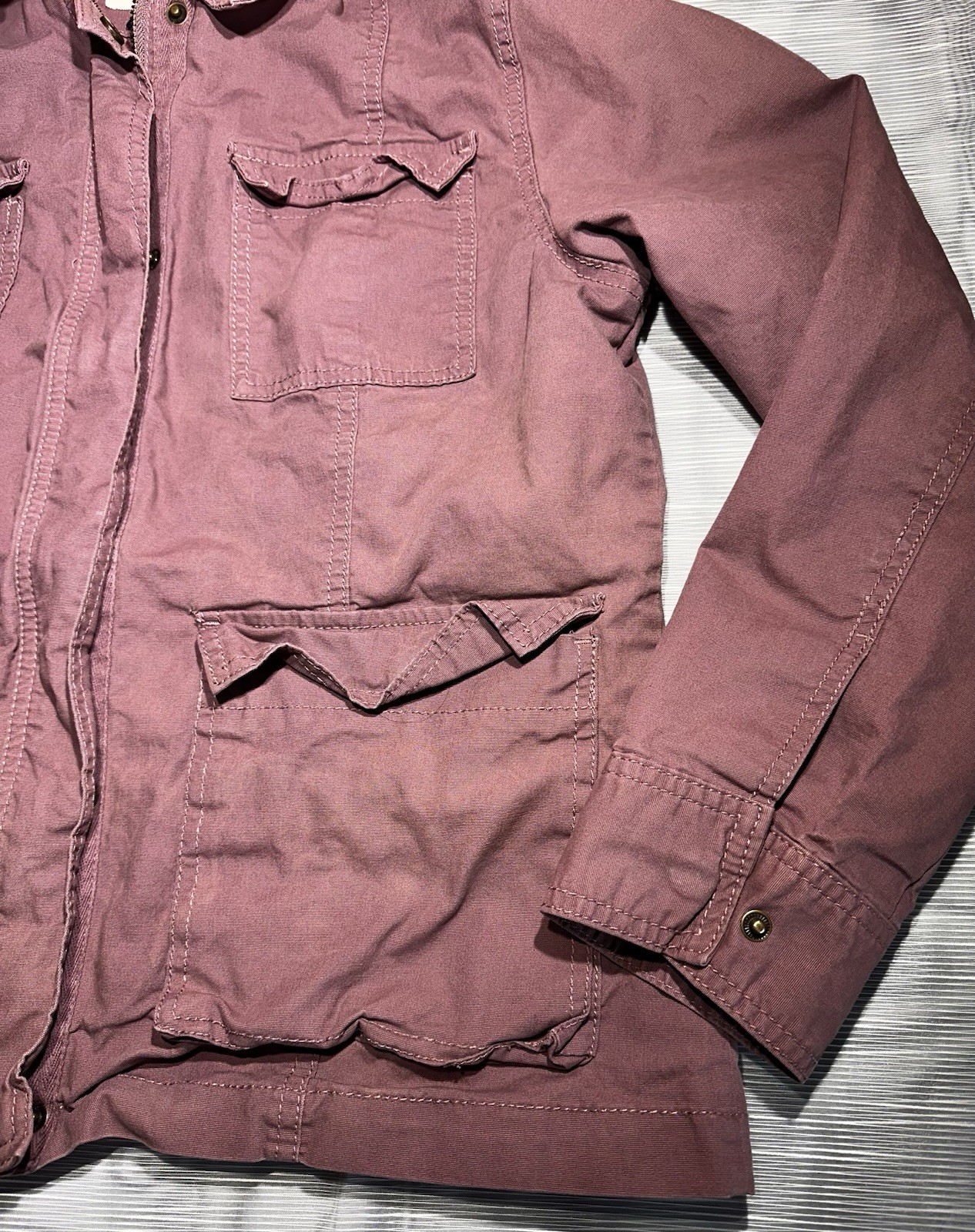 Universal Thread Mauve Zip Front Military style J… - image 3